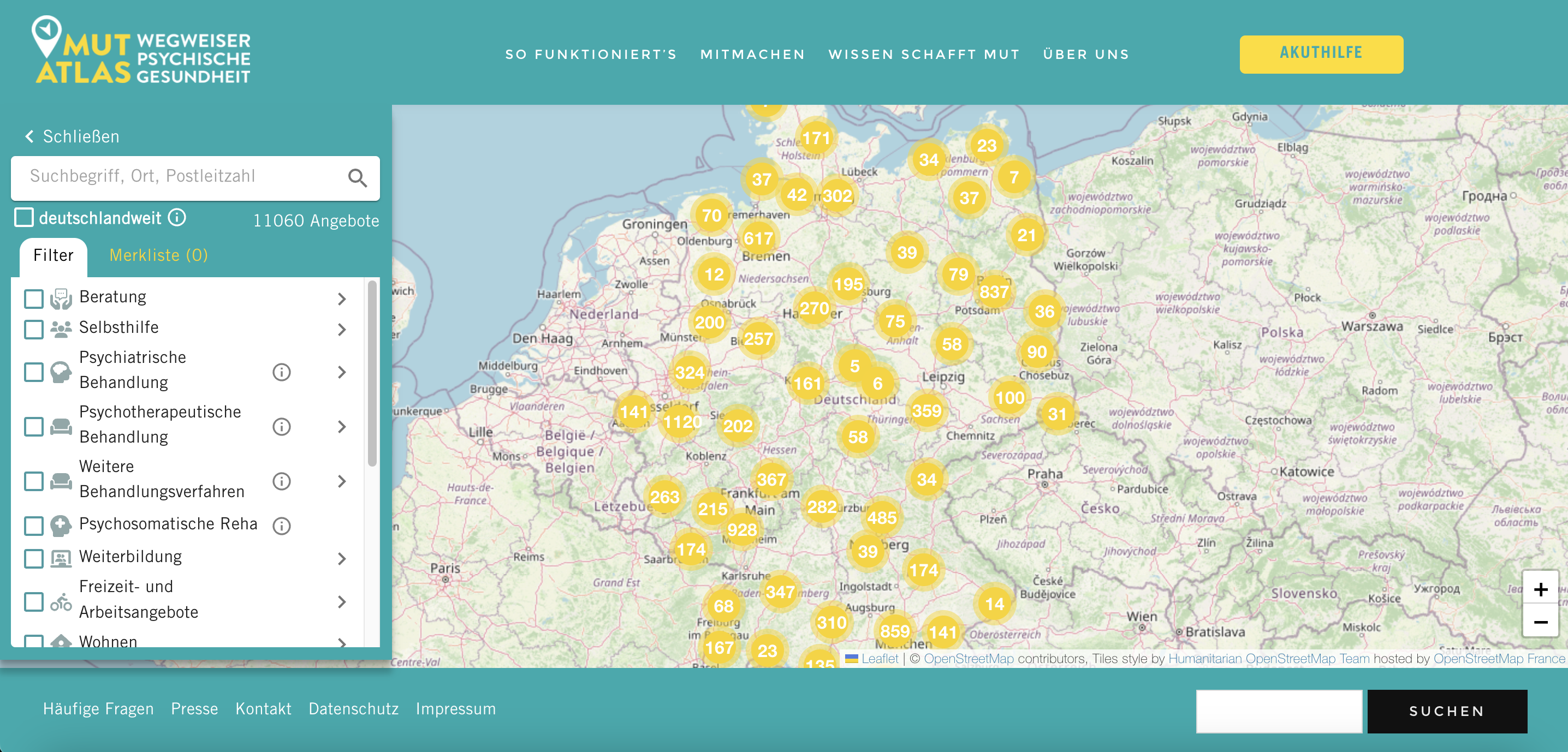 Bundesweite Unterstützungsangebote im MUT-ATLAS